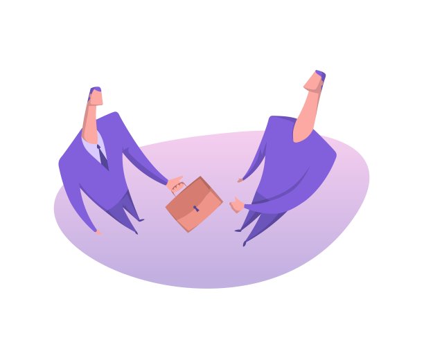 两个商人。业务转移。移交一个手提箱。矢量插图孤立在白色背景。图片下载