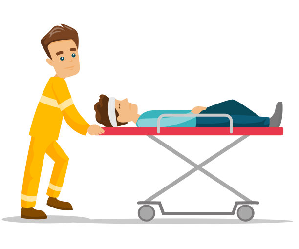 急救医生用担架运送病人素材图片