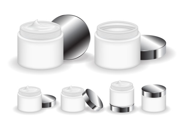 奶油罐孤立在白色背景。护肤产品包装。图片下载