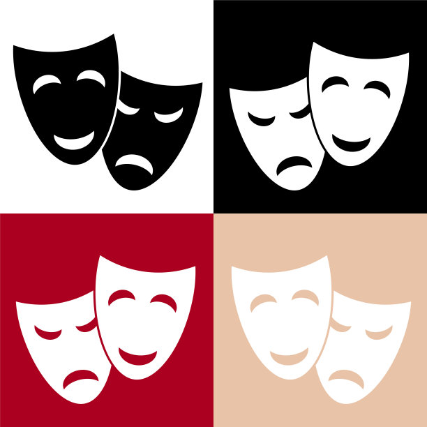 矢量戏剧面具图标图片下载