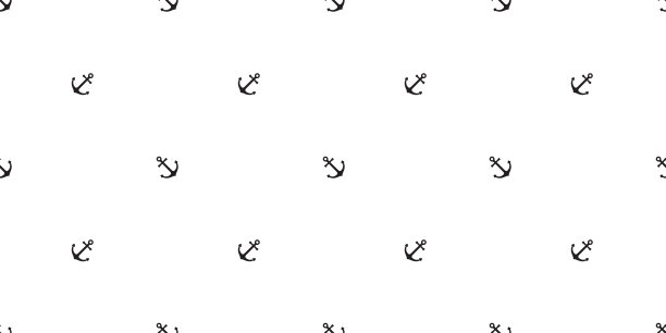 锚无缝模式舵矢量航海海洋孤立的海洋船壁纸背景图片下载