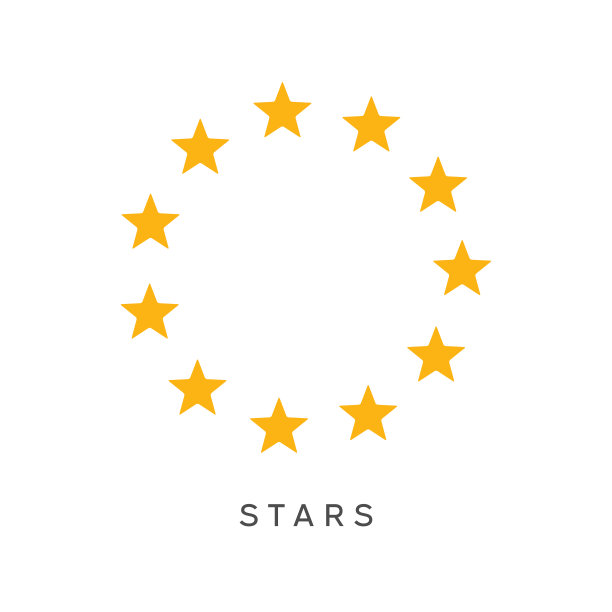 黄色圆圈星星符号。图片下载