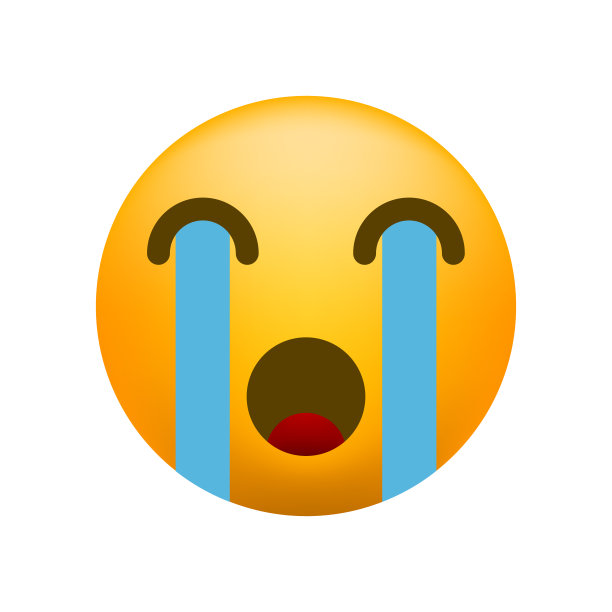 可爱的哭泣表情在白色的背景。孤立的矢量图图片下载