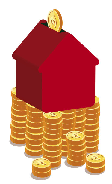 红色和灰色房子的矢量图图片下载