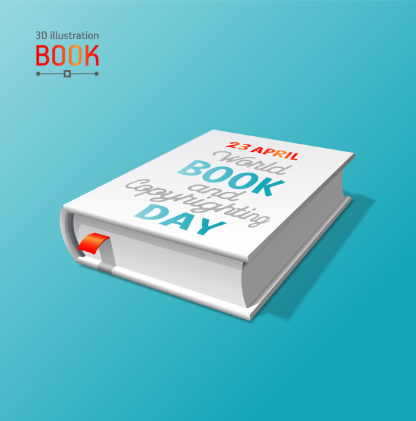 世界读书日3d书籍布局的矢量插图。图片下载