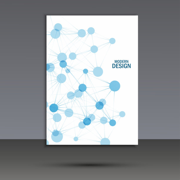 矢量抽象分子结构。封面设计模板图片下载