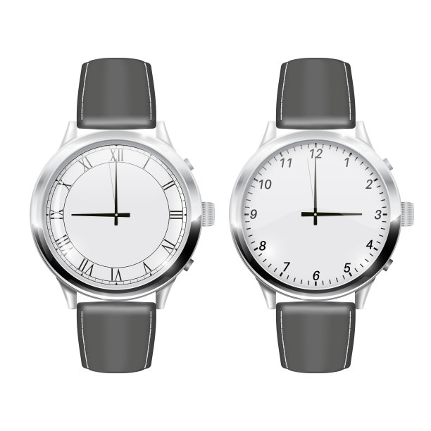 男人手表。带灰色皮带图片下载