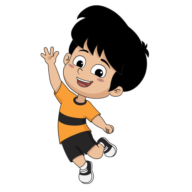 一群孩子在空中跳。向量和插图。图片下载