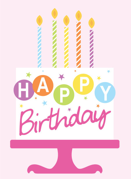 甜甜的蛋糕生日贺卡图片下载