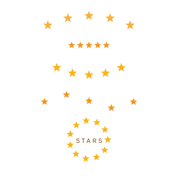 一套黄色星星符号矢量插图。图片下载