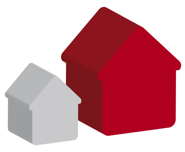 红色和灰色房子的矢量图图片下载