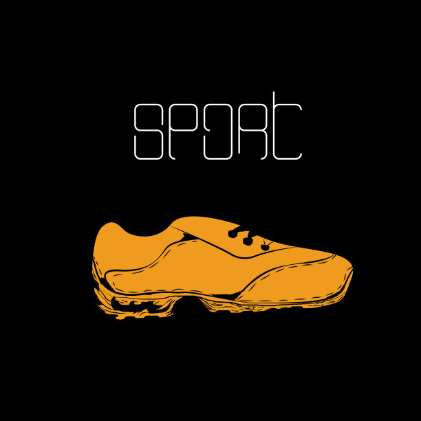 跑步鞋与文字运动，EPS 10矢量图片下载