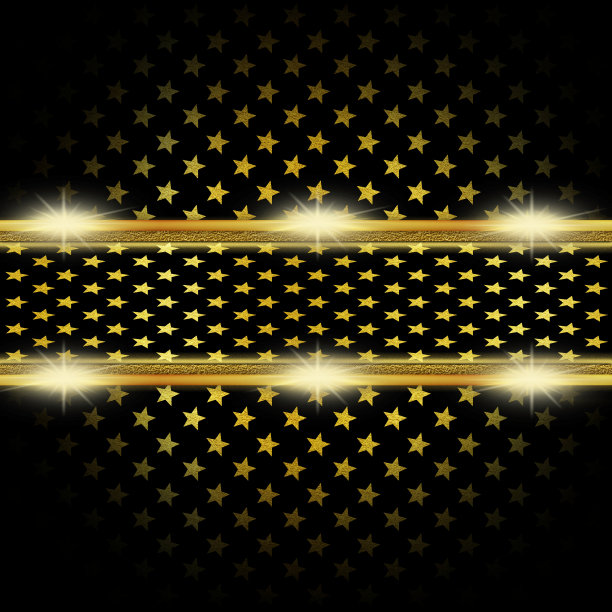 用星星形状和线条照亮金色和黑色的背景图片下载