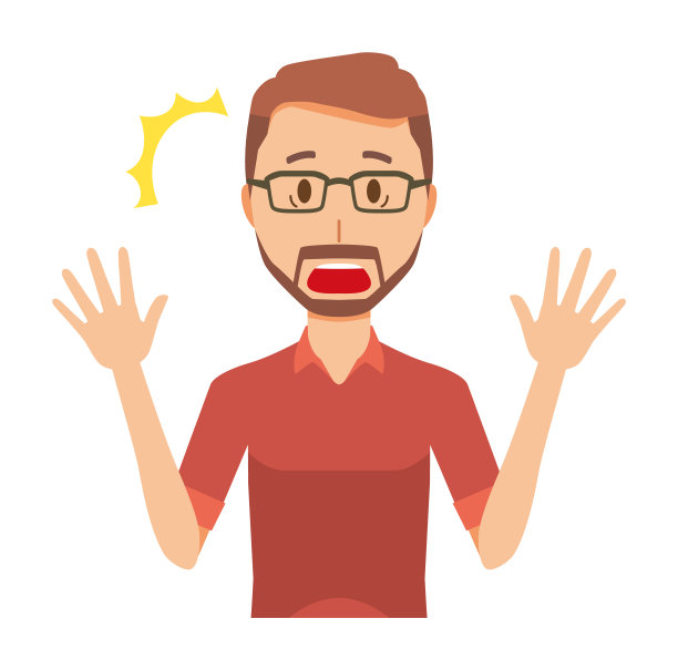 一个戴眼镜的大胡子男人很惊讶图片下载