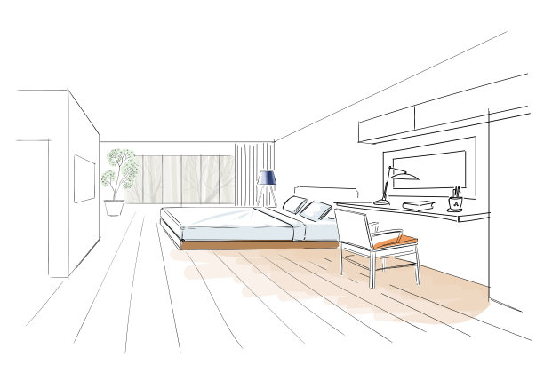 酒店房间室内效果图。图片下载