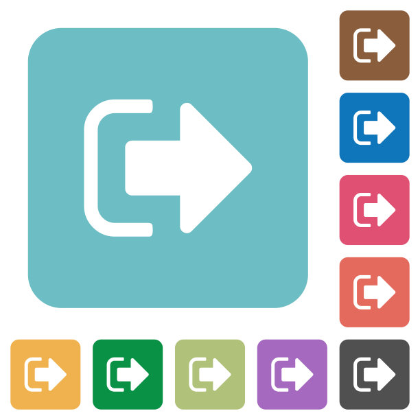 签出圆角的方形扁平图标图片下载