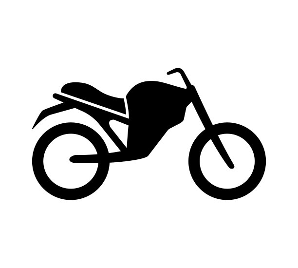 黑色孤立的摩托车剪影矢量插图。摩托车。图片下载