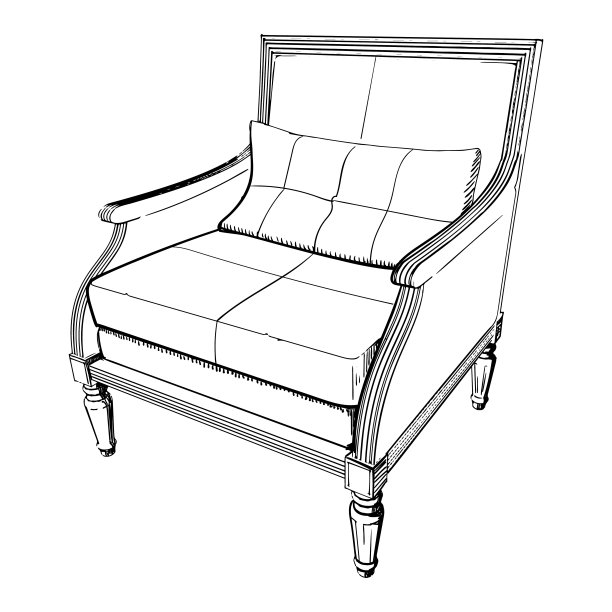 现代椅子插图。图片下载