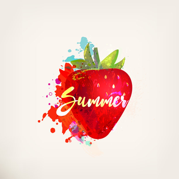 水彩草莓图片下载