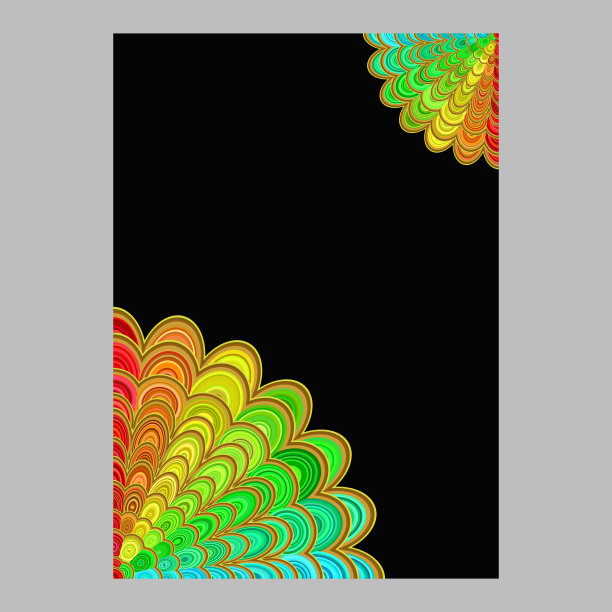 五彩抽象花曼荼罗宣传册背景图片下载