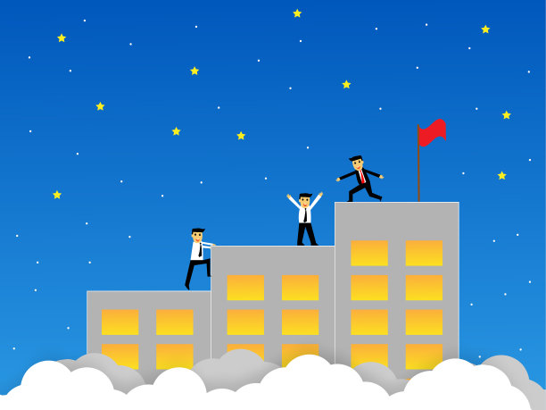 商界领袖助团队达成目标，商界攀塔，商界团队合作理念图片下载