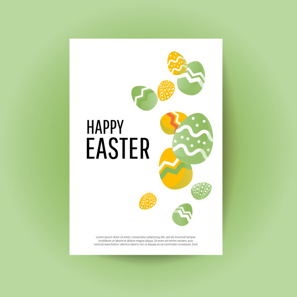 复活节彩蛋贺卡。放置你的文本。图片下载
