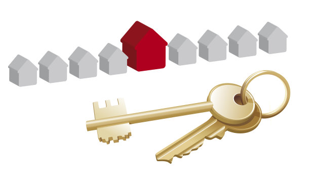 矢量插图的房子与金钱和钥匙图片下载