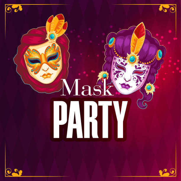 遮罩党遮罩红色背景矢量图像图片下载