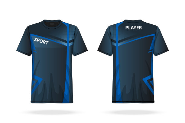 足球T恤圆领运动衫模板。模仿足球制服。矢量插图设计图片下载
