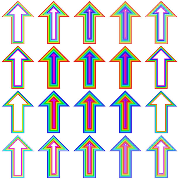 彩虹线箭头设计集图片下载