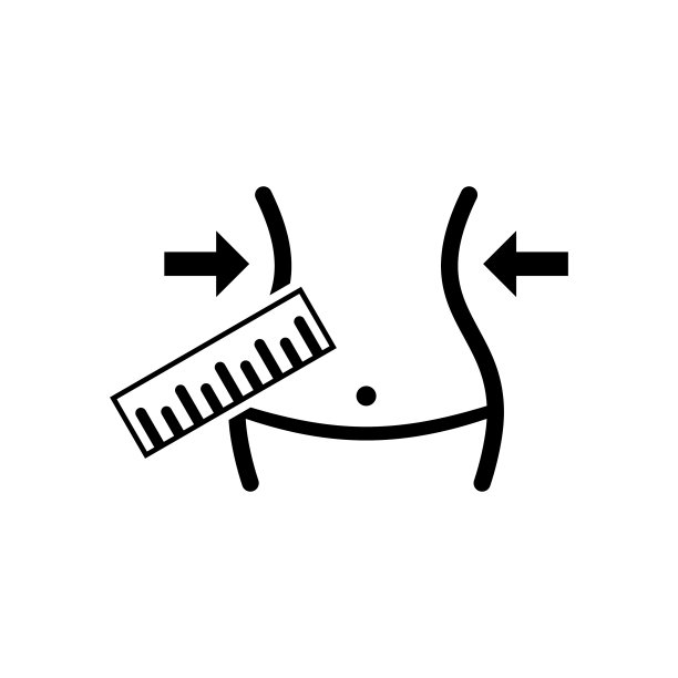 女性腰围测量她的矢量图标图片下载