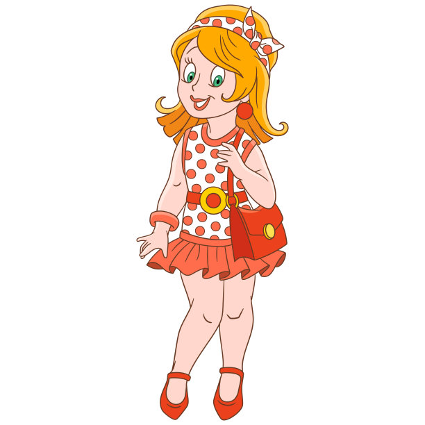 卡通时尚模特女孩图片下载