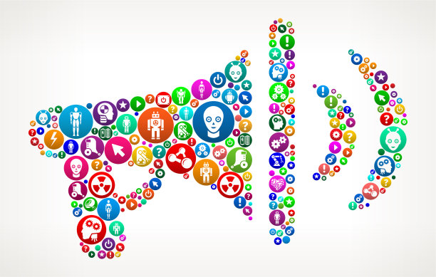 广播扩音器矢量图标模式背景图片下载