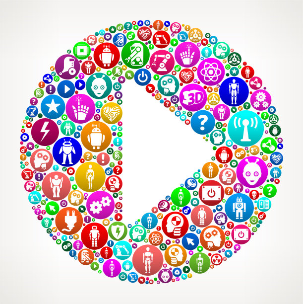 播放矢量图标模式背景图片下载