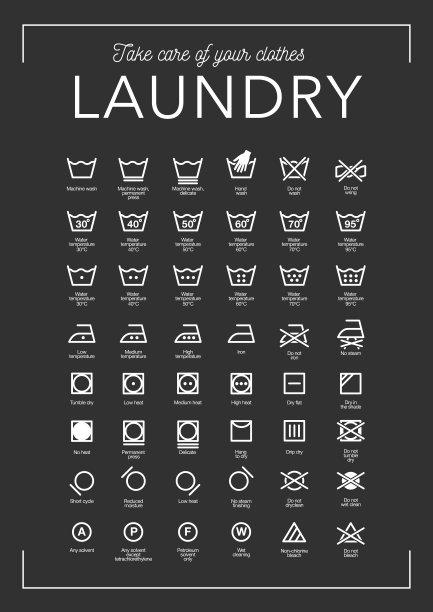 洗衣矢量图标集，全部收集图片下载