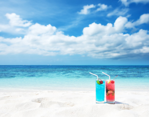 在热带天堂海滩享受海滩假日图片下载