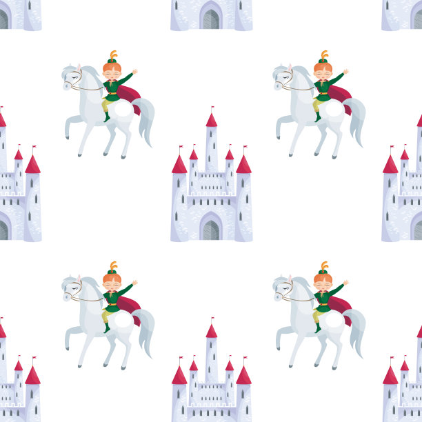 童话王子无缝图案图片下载