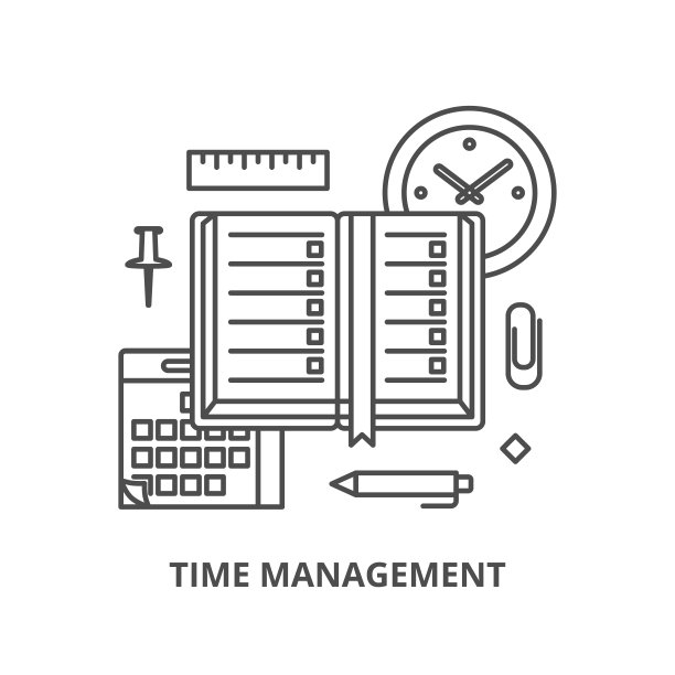 时间管理，规划轮廓图标集图片下载