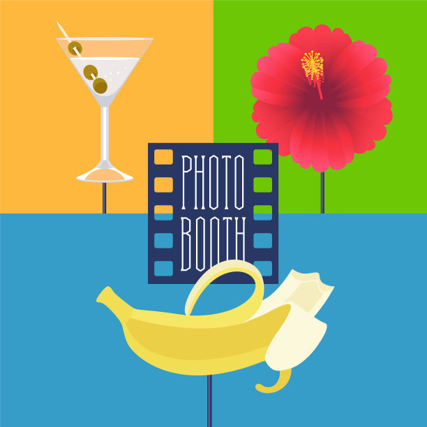 照片亭道具cvector插图图片下载