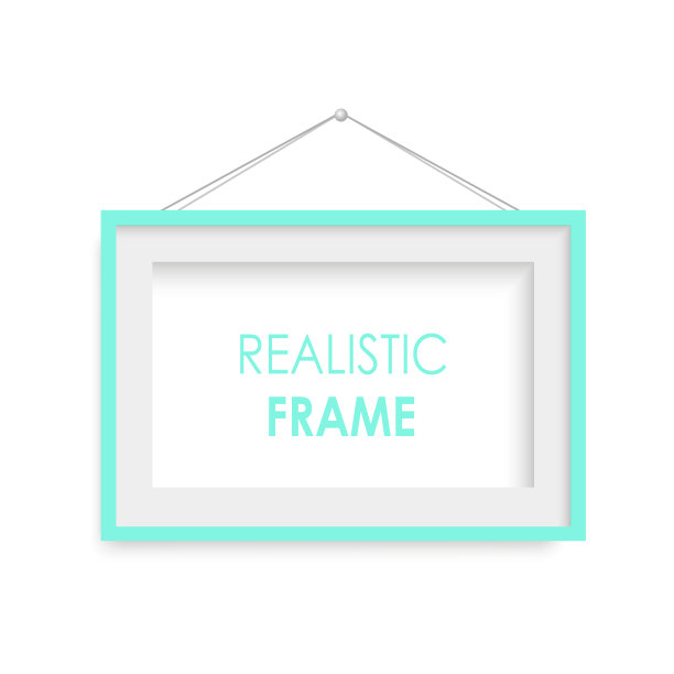 现实的绿色相框。向量。图片下载