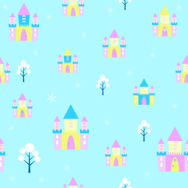城堡无缝图案冬天图片下载