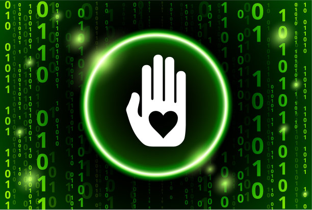 手和心二进制代码矢量模式背景图片下载