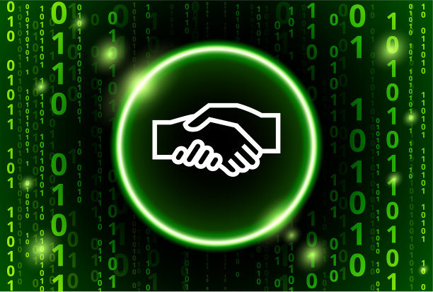 握手二进制码向量模式背景图片下载