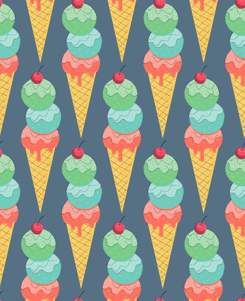 冰淇淋无缝图案图片下载