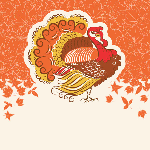 火鸡鸟为感恩节节日贺卡的文字或设计图片下载