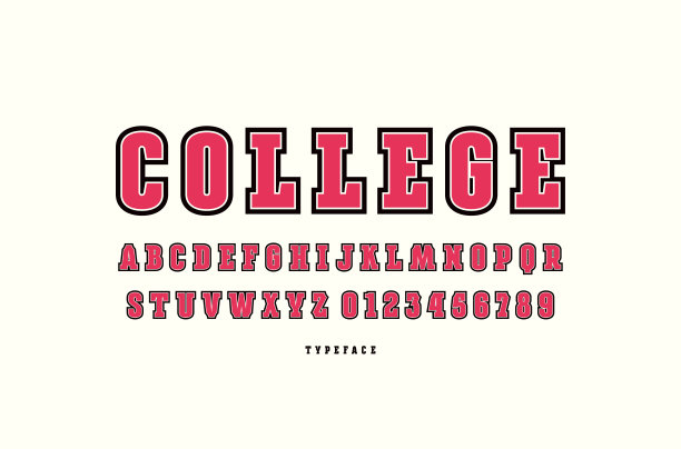 装饰板衬线字体与轮廓图片下载