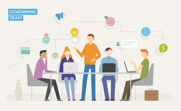 共同办公。与年轻人使用笔记本电脑的商业理念图片下载