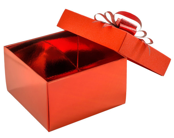孤立的红色礼品盒上的白色背景图片下载