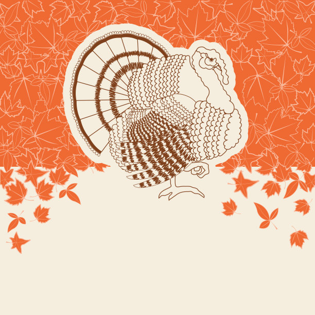 火鸡鸟为感恩节贺卡的文字或设计图片下载