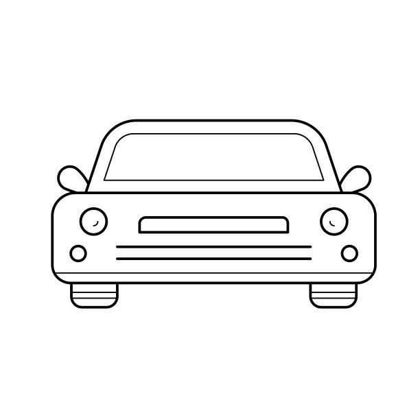 轿车线条图标图片下载